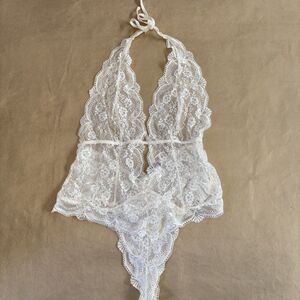 Women’s Ivory Lace Bodysuit Avidlove Size XXL